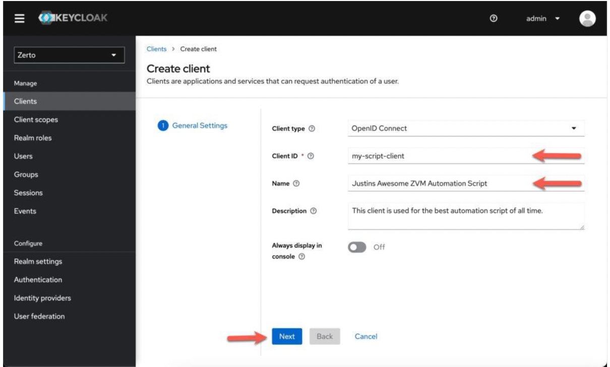 Create New Client - Step 2